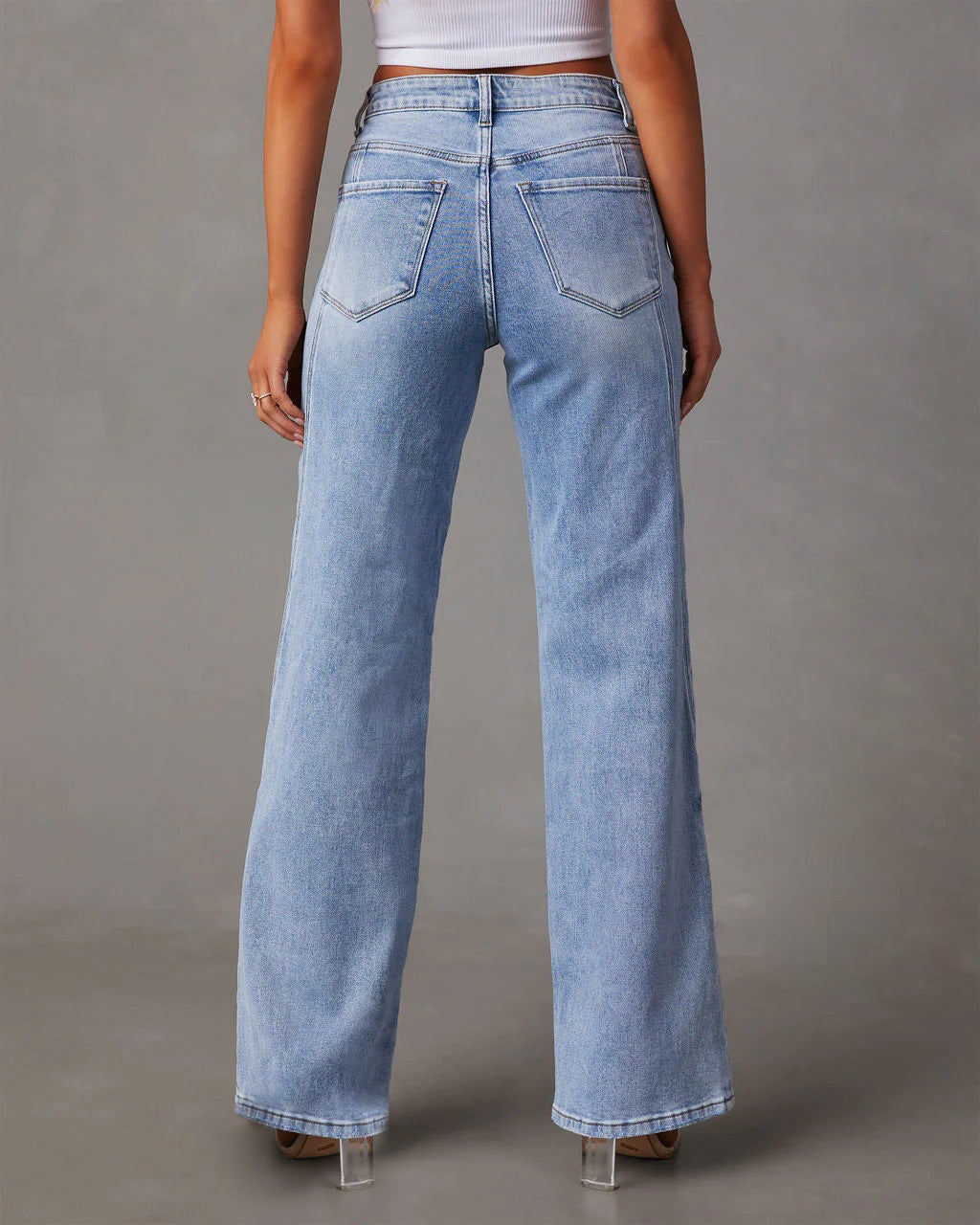 Rhian - Moderne, locker geschnittene Denim-Hose
