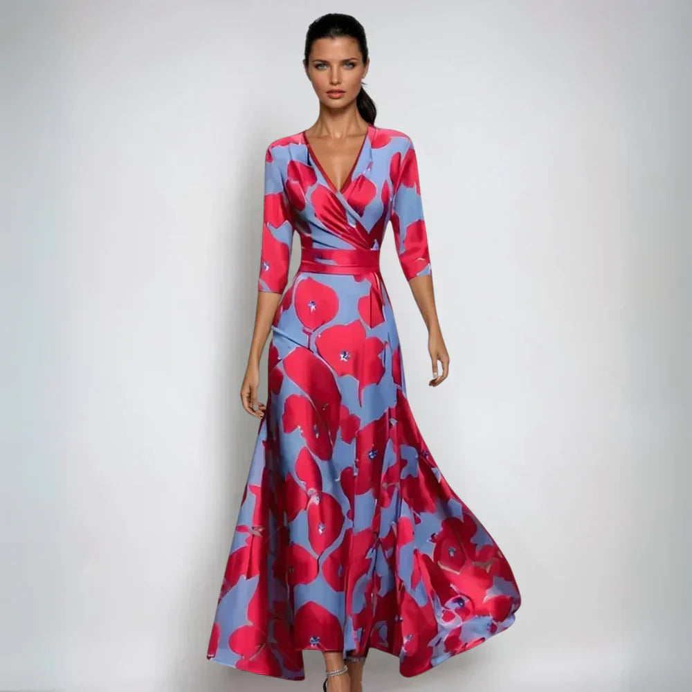 Lindsey – Elegantes Wickelkleid mit Blumenmuster