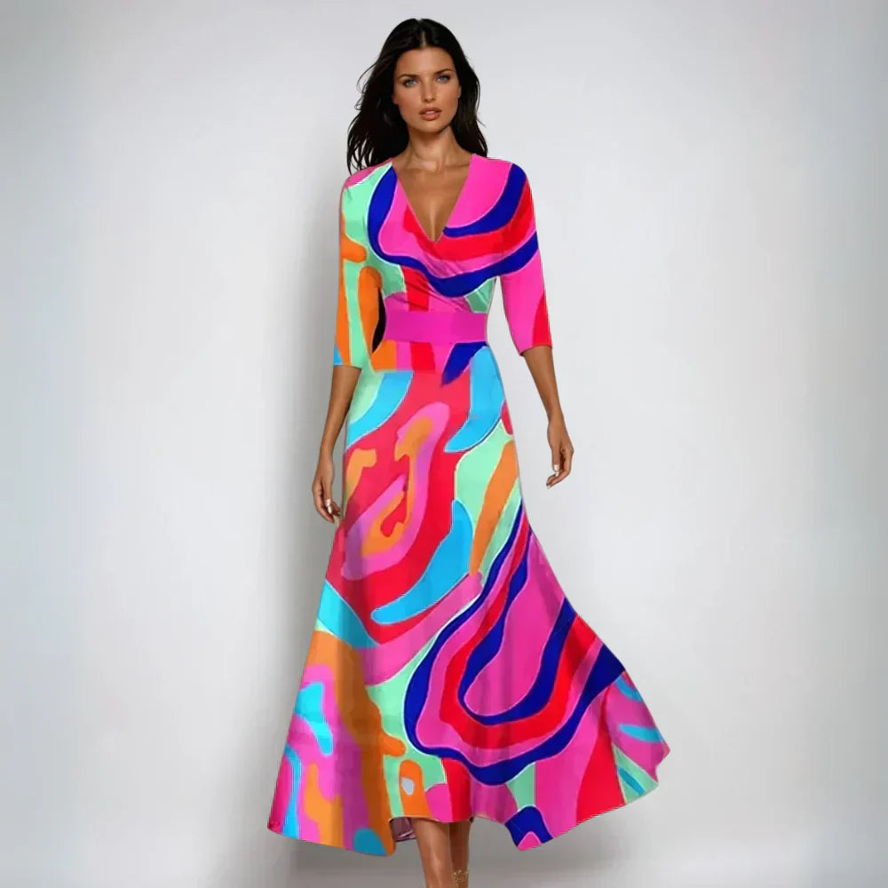 Lindsey – Elegantes Wickelkleid mit Blumenmuster