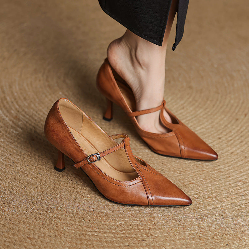 Ellis - Modische Stiletto-Absätze mit T-Riemen