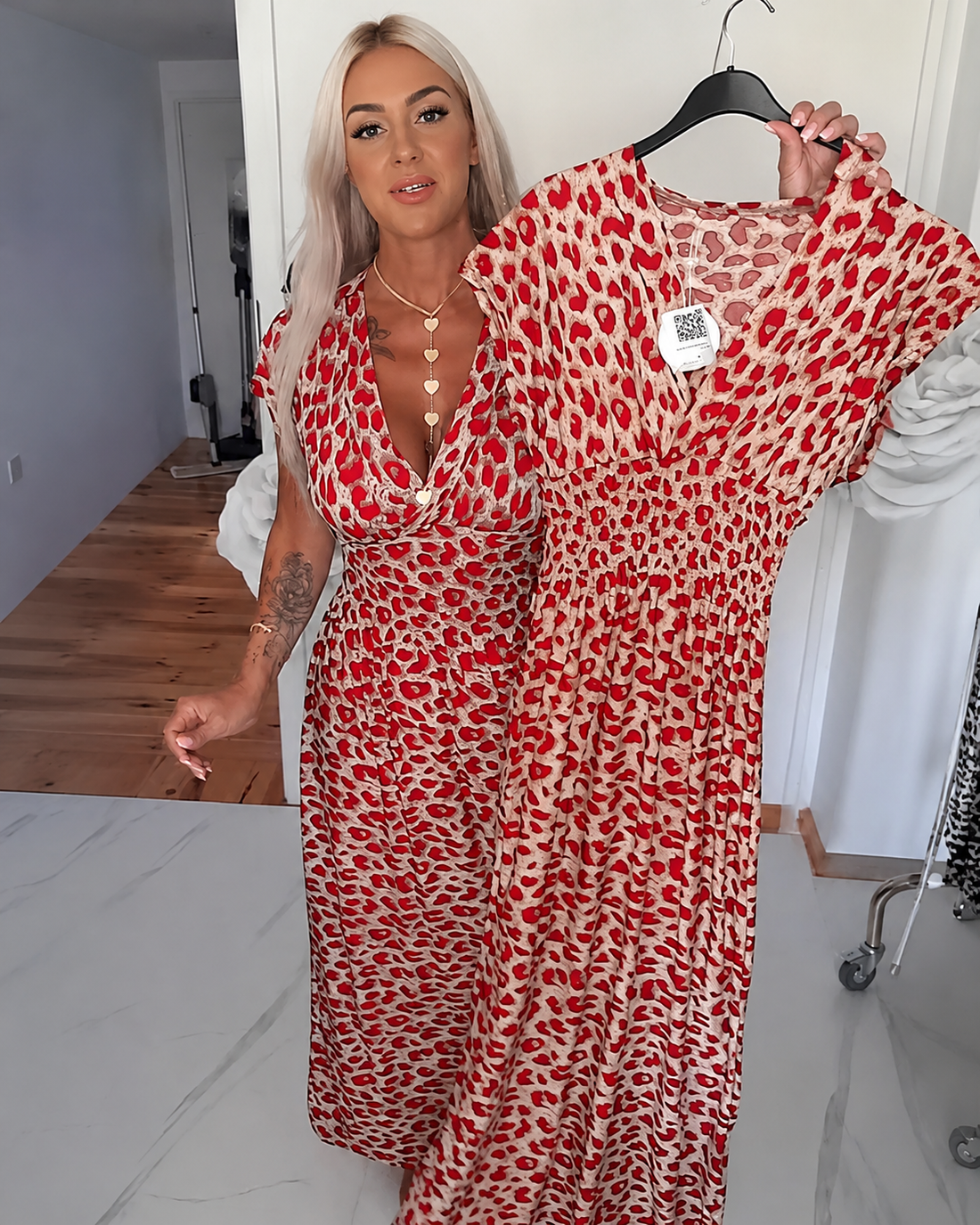 Dyshelle - Schickes Boho-Kleid mit V-Ausschnitt