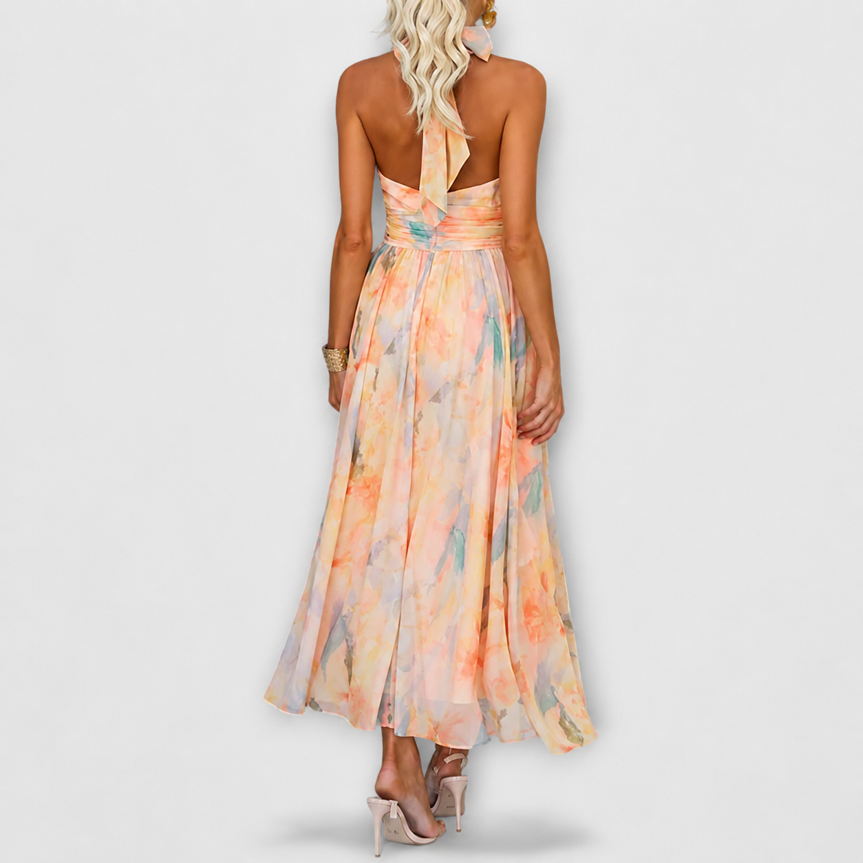Elettra - Elegantes Kleid mit fließendem, offenem Rücken