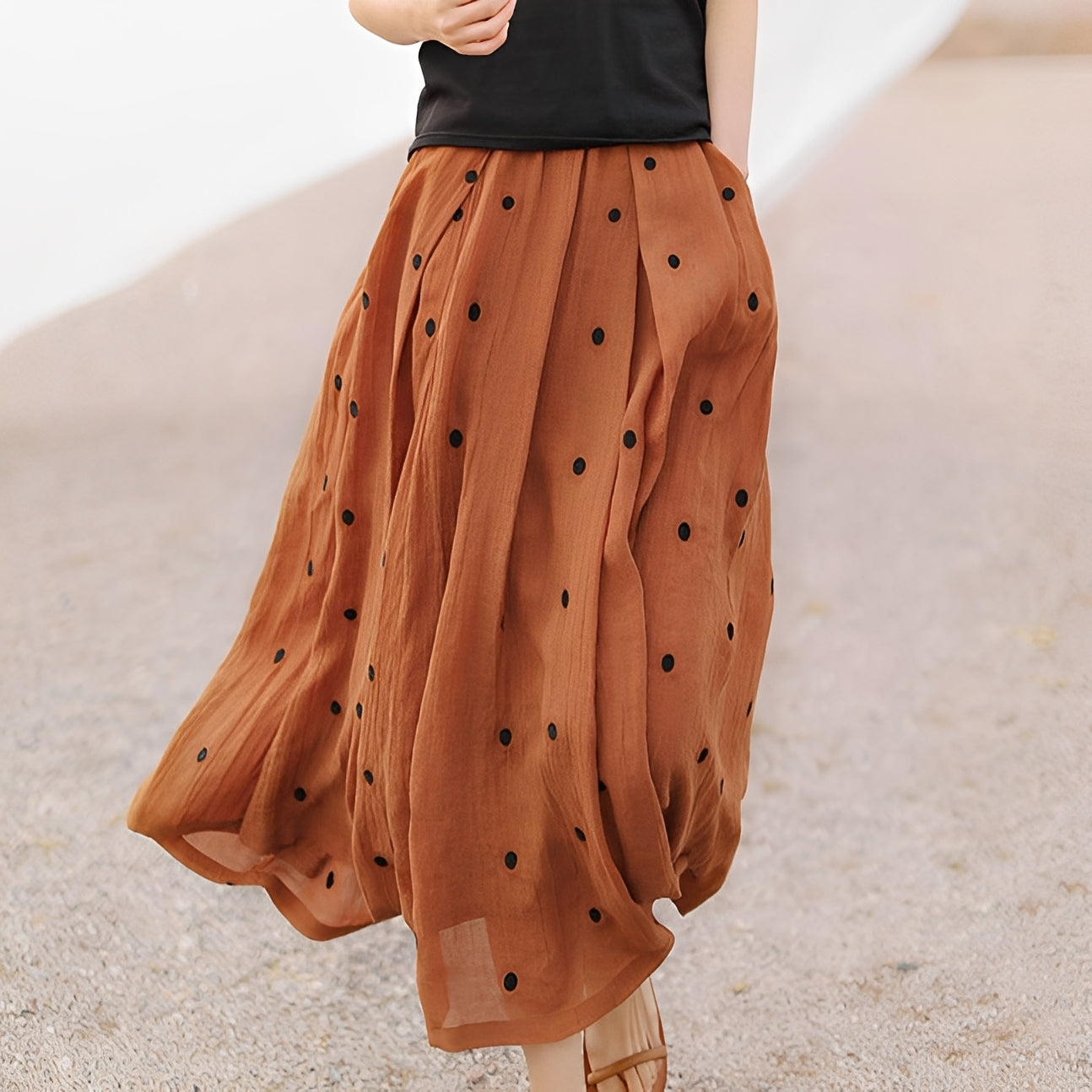 Thea - Bequemer Damenrock mit Polka-Dots