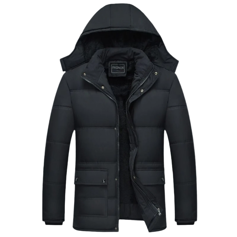 Hugo – Schwarzer Wintermantel Herren