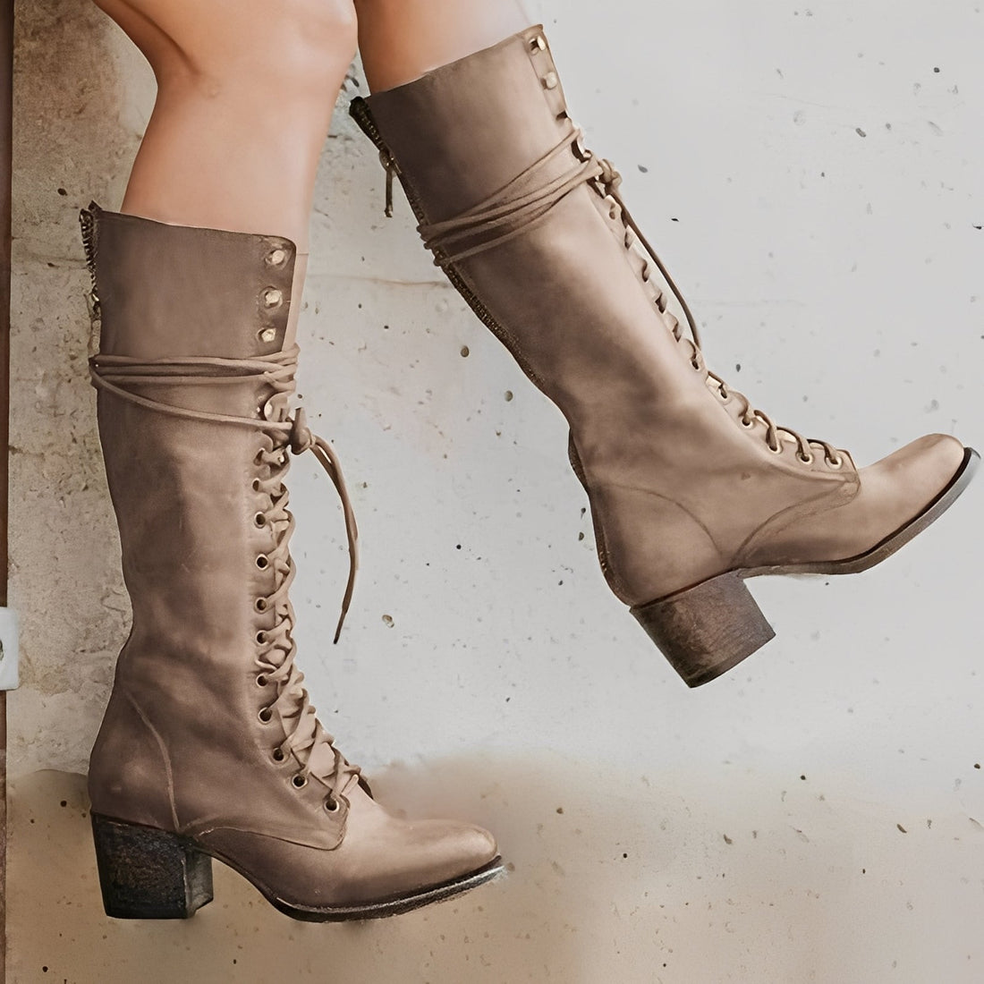 Ludivine - Damen-Schnürstiefel mit Blockabsatz