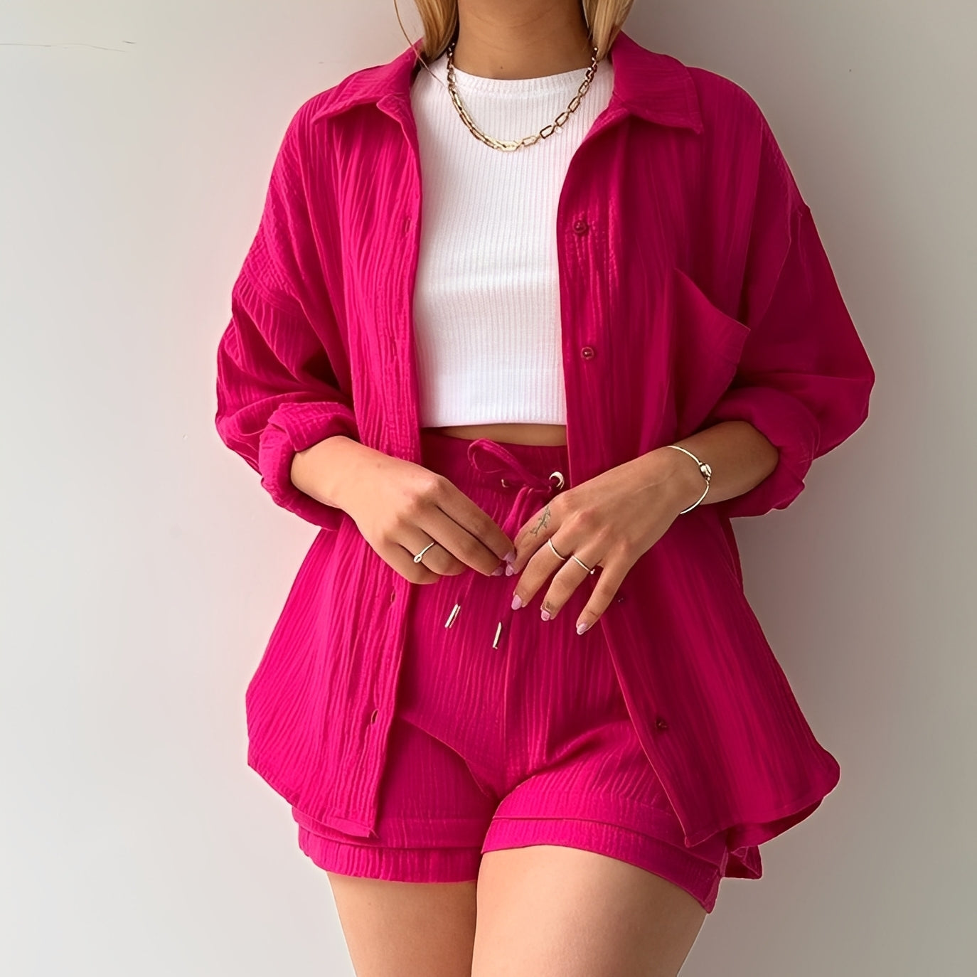 Julia - Bequemes Set mit Reverskragen und Hoher Taille für Damen