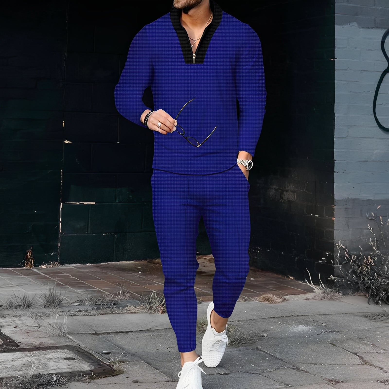 Andrew - Eleganter Herren-Trainingsanzug mit Waffelmuster