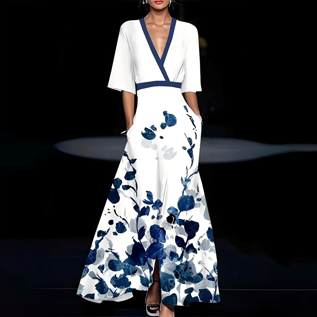 Debora - Langes Kleid mit Blumenmuster für Damen