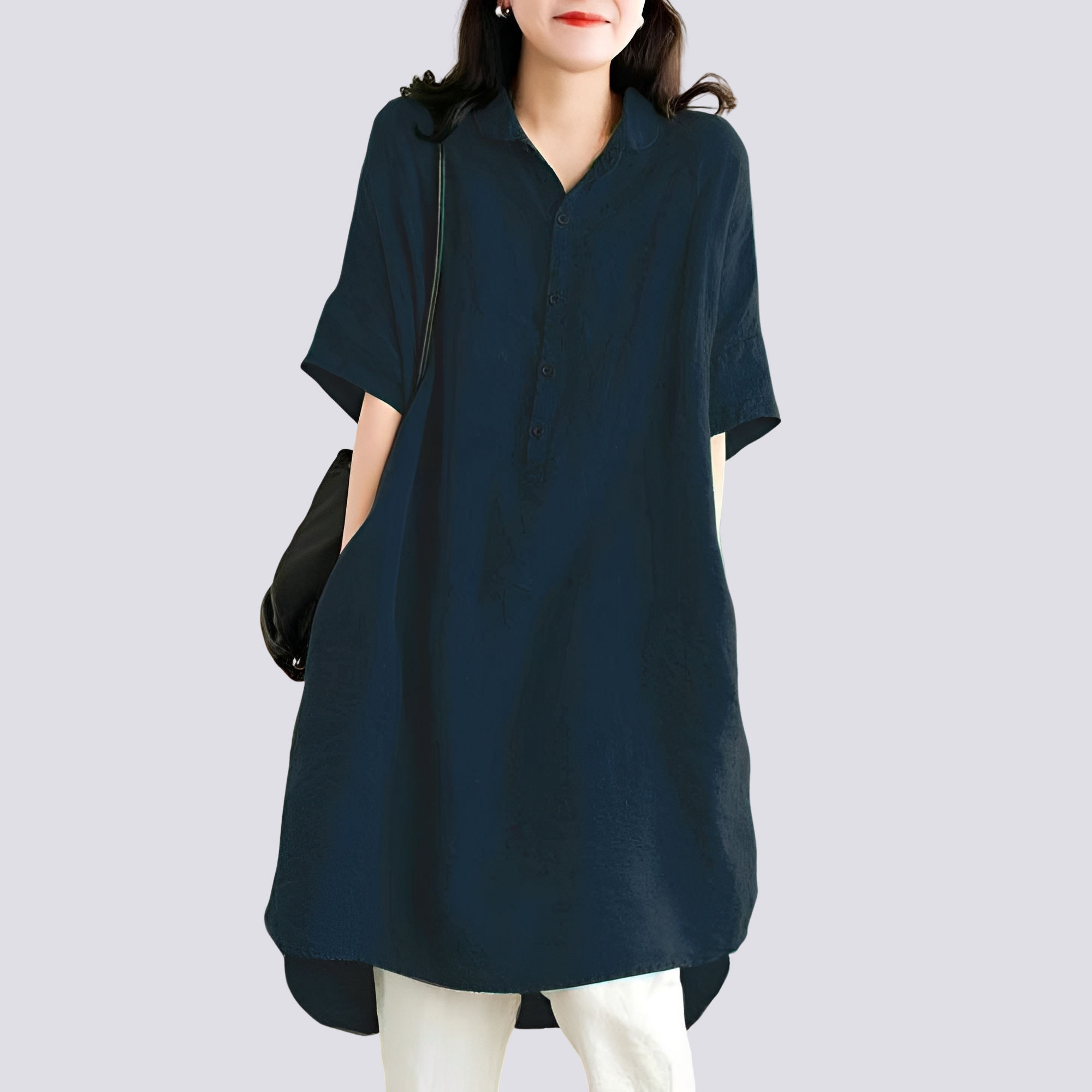 Deborah - Lässig und locker geschnittenes Damenhemdkleid