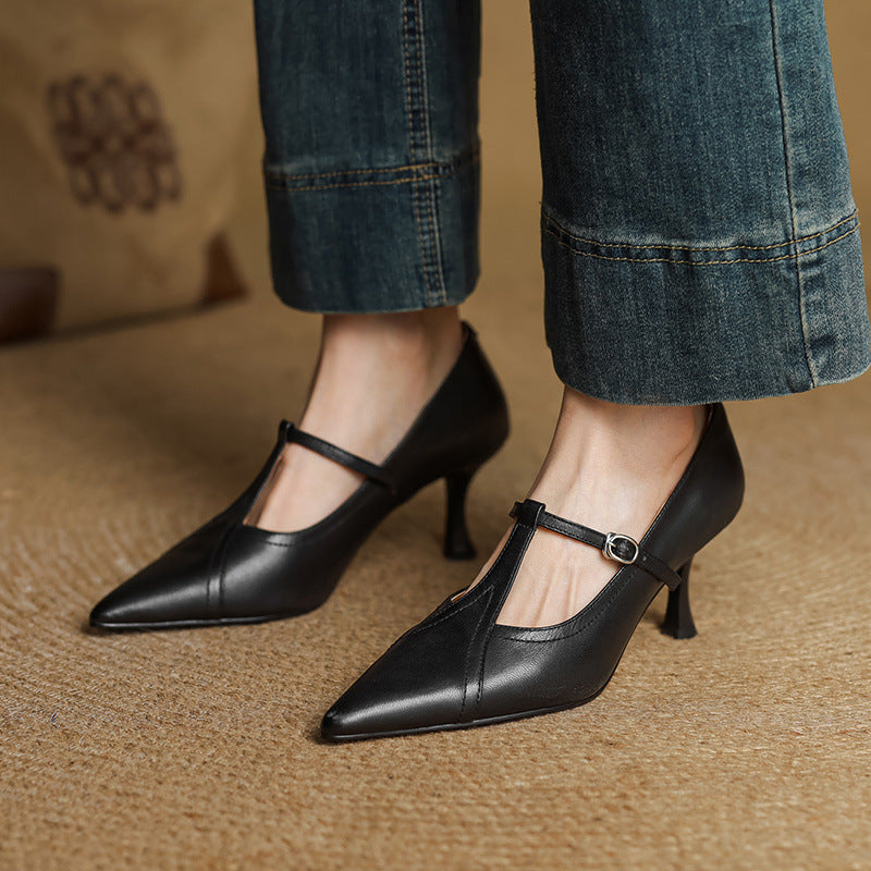 Ellis - Modische Stiletto-Absätze mit T-Riemen