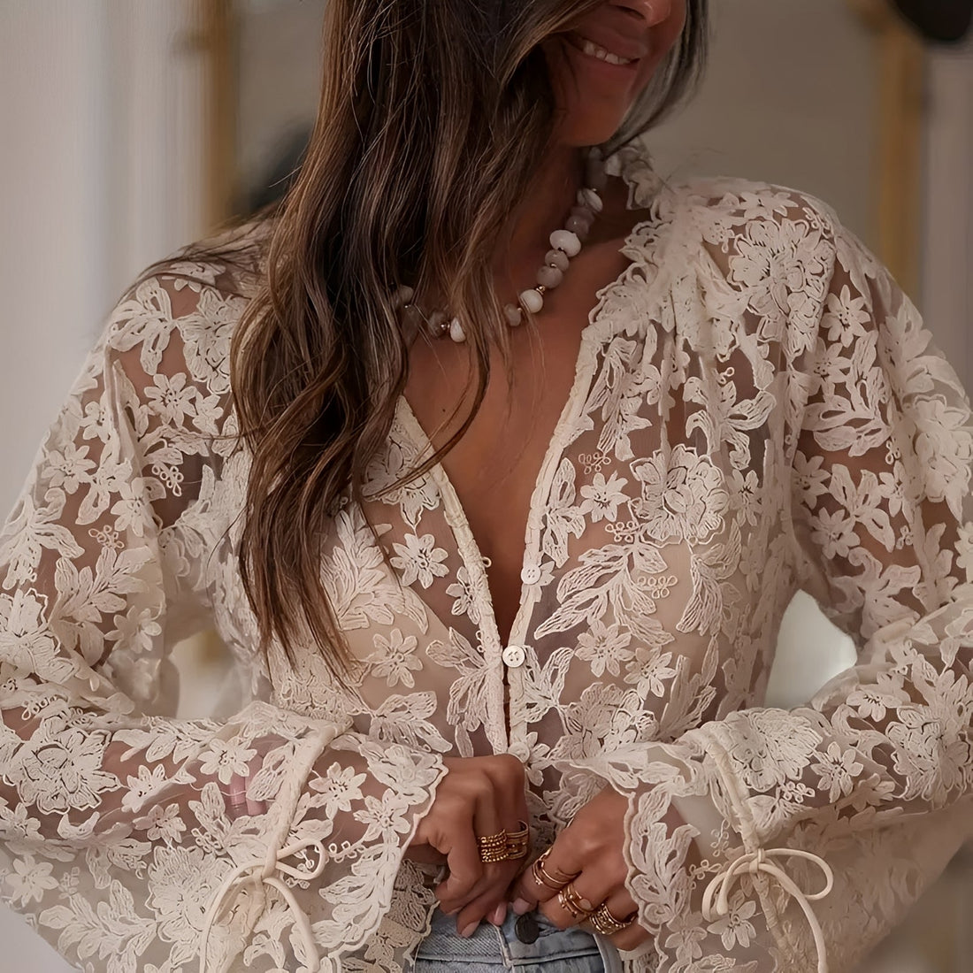 Alexia - Stylische Bluse mit Blumendetails