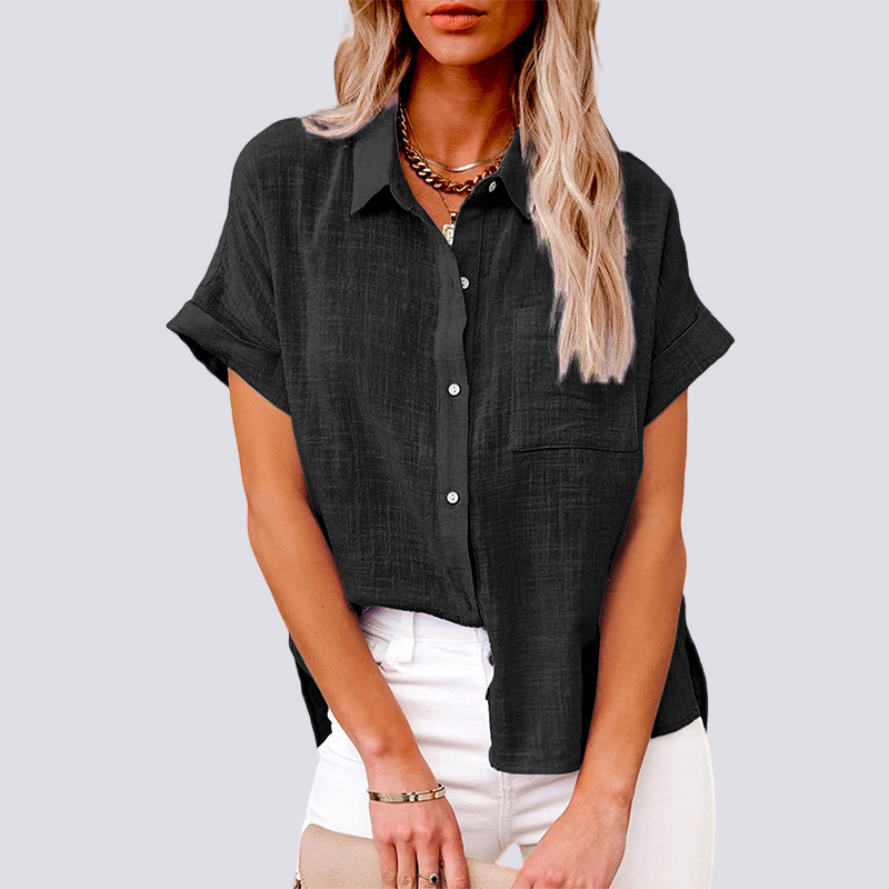 Nicole - Bluse mit kurzen Ärmeln und Tasche