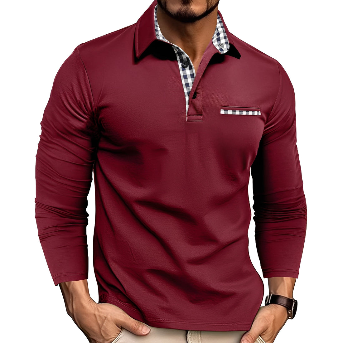 Charel - Lässiges Langarm-Polohemd für Herren