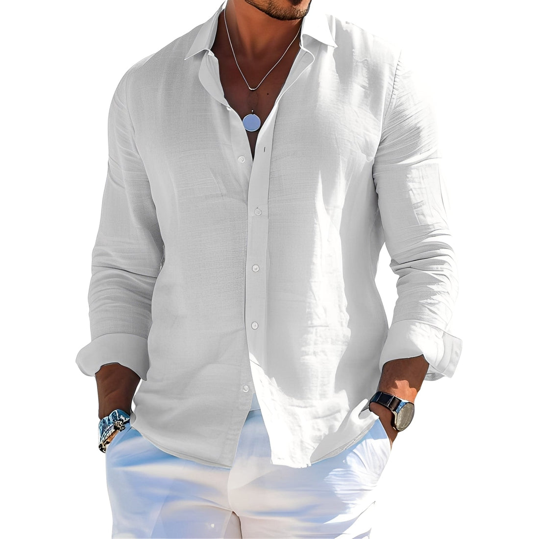 Félicien - Komfortables langärmeliges Poloshirt