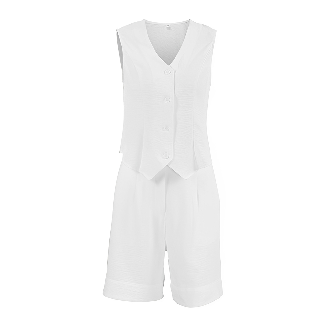 Ruth - Komfortables Set aus Weste und Shorts ohne Ärmel