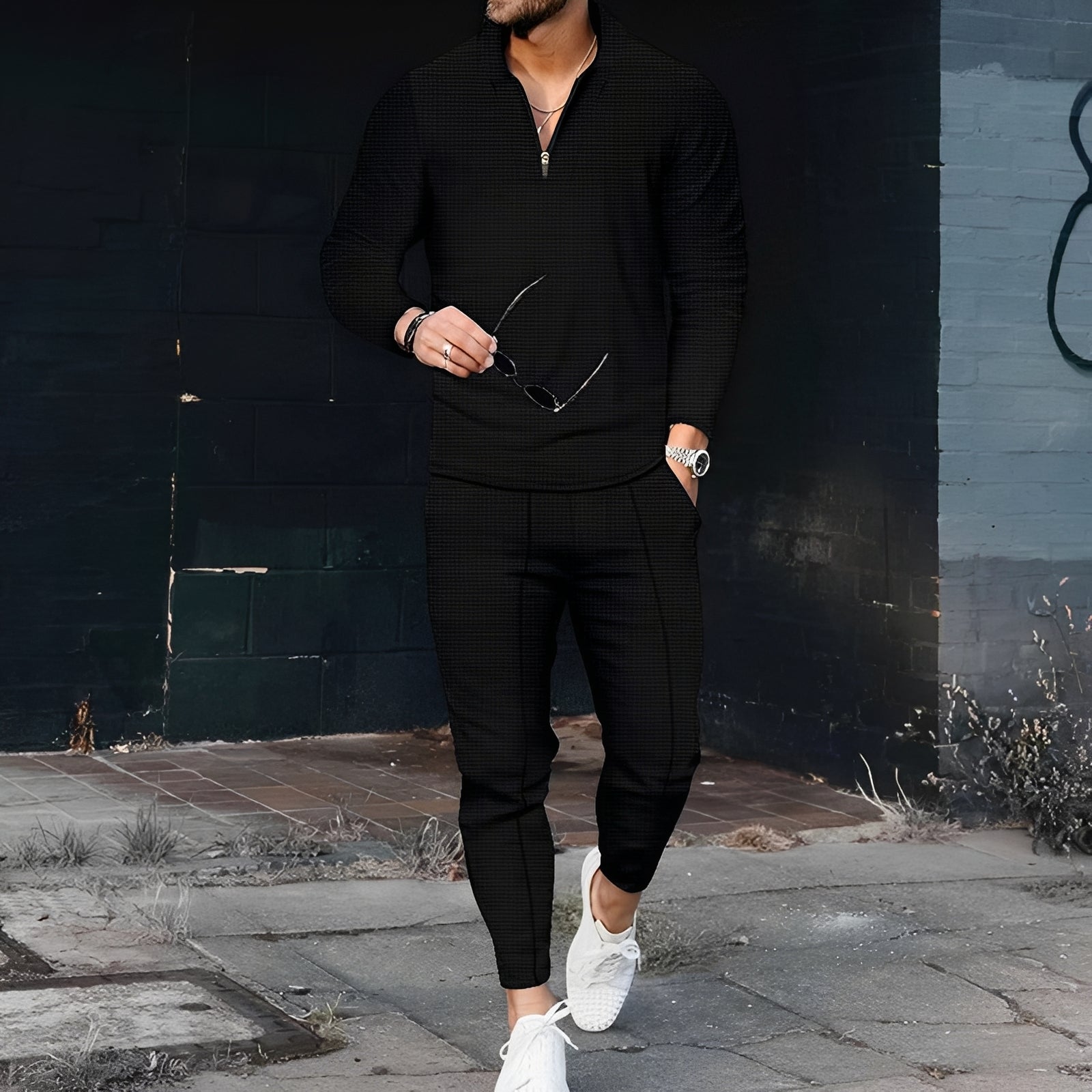 Andrew - Eleganter Herren-Trainingsanzug mit Waffelmuster