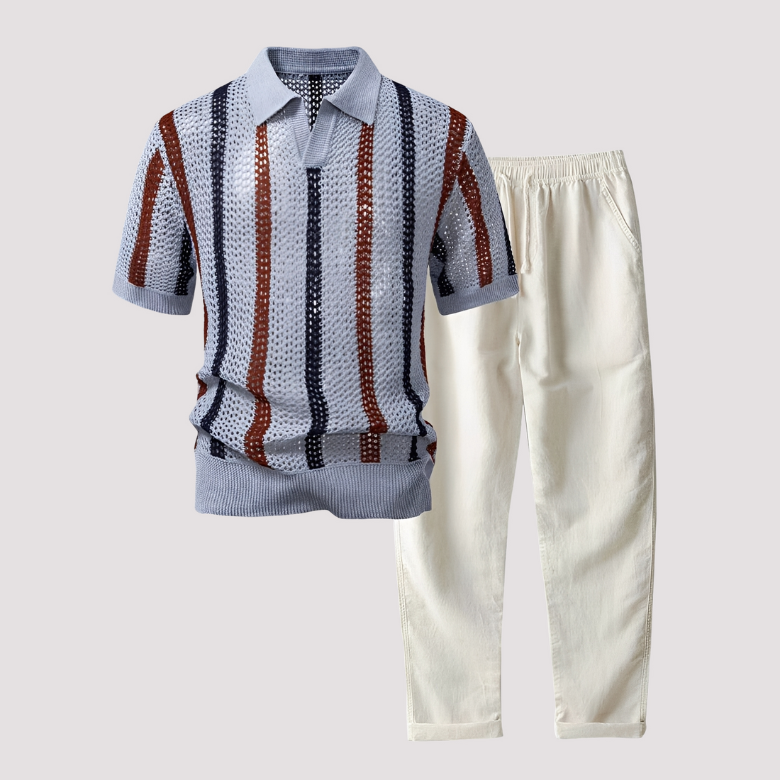 Richards - Komfortables Streifen-Polo mit passender Hose