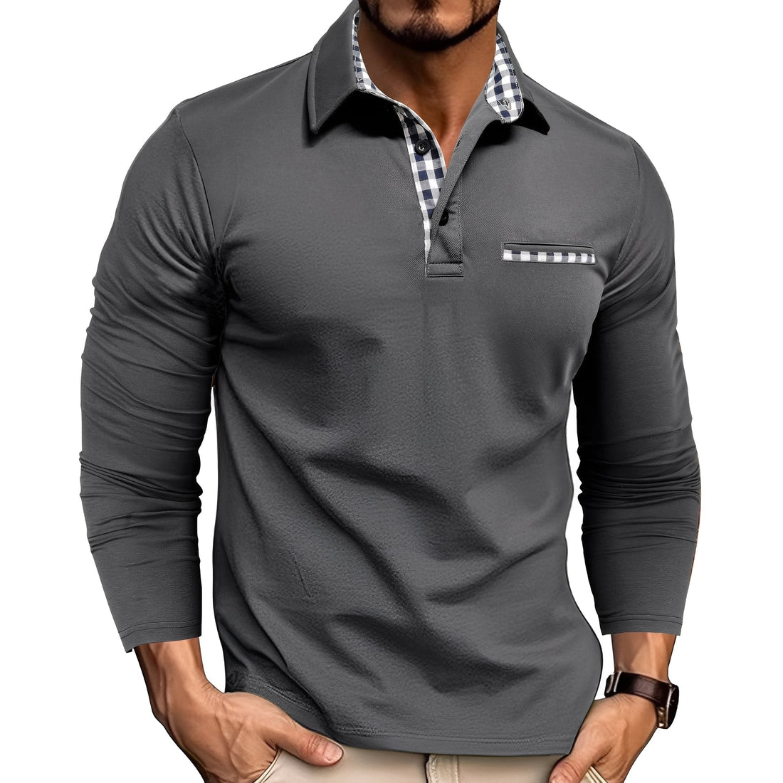 Jerome - Angenehmes Langarm-Poloshirt
