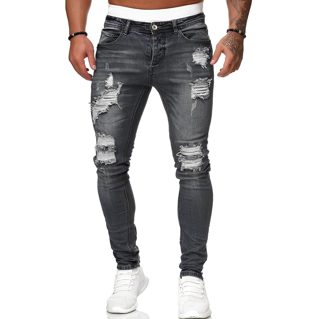 Annie - Herren-Skinny-Jeans mit modischen Rissen