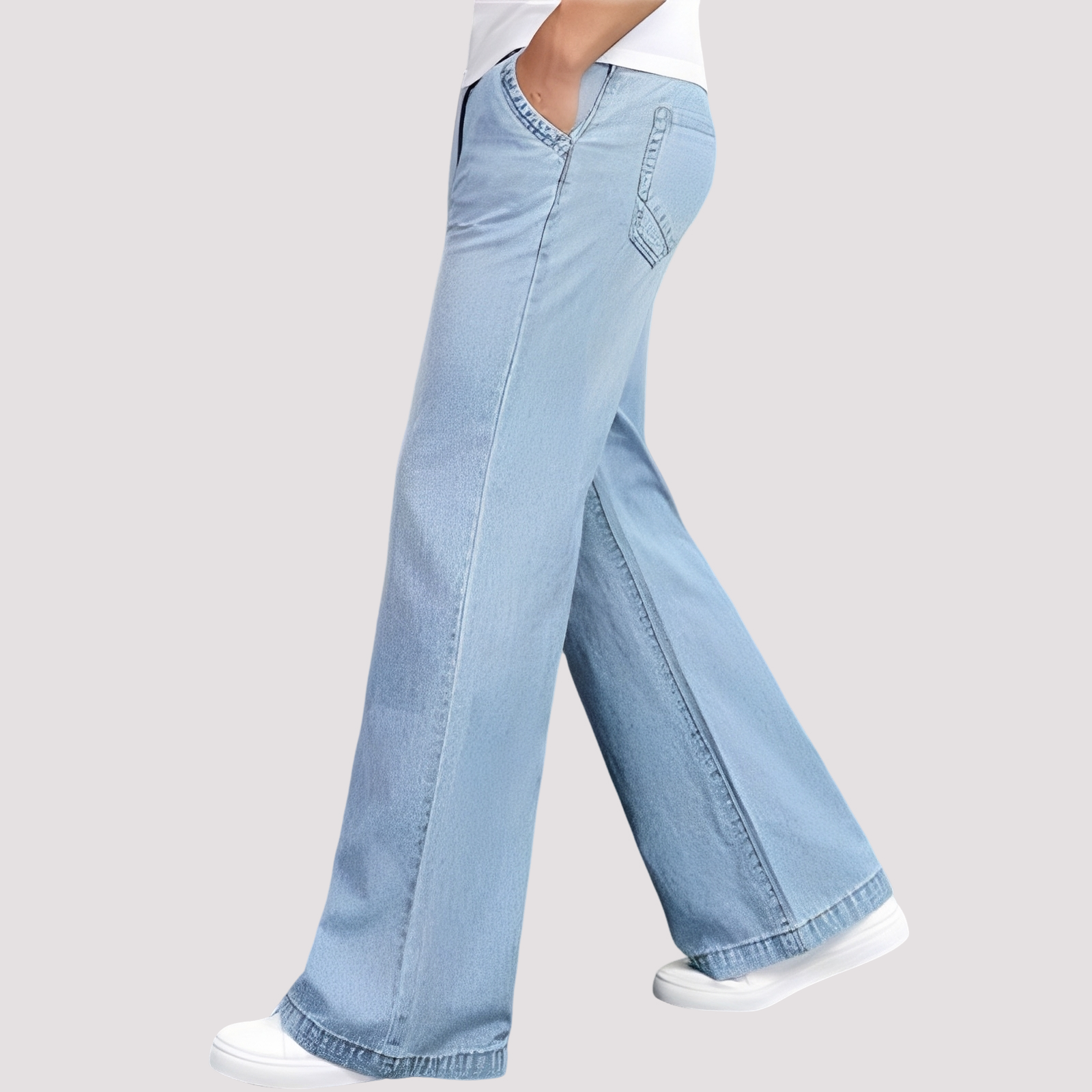 Hazel - Gerade geschnittene Damenjeans mit weitem Bein