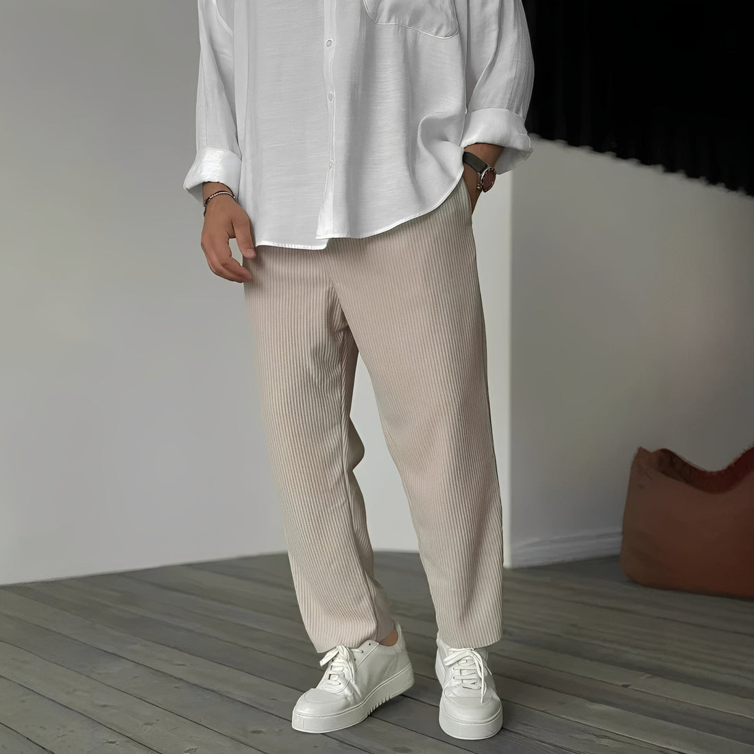 Tristan - Bequeme, gerade geschnittene, lockere Herrenhose