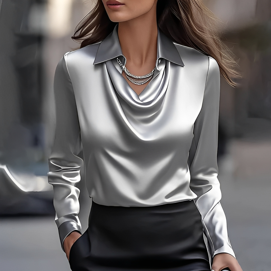 Aliénois - Elegante Bluse mit drapiertem Ausschnitt für Damen