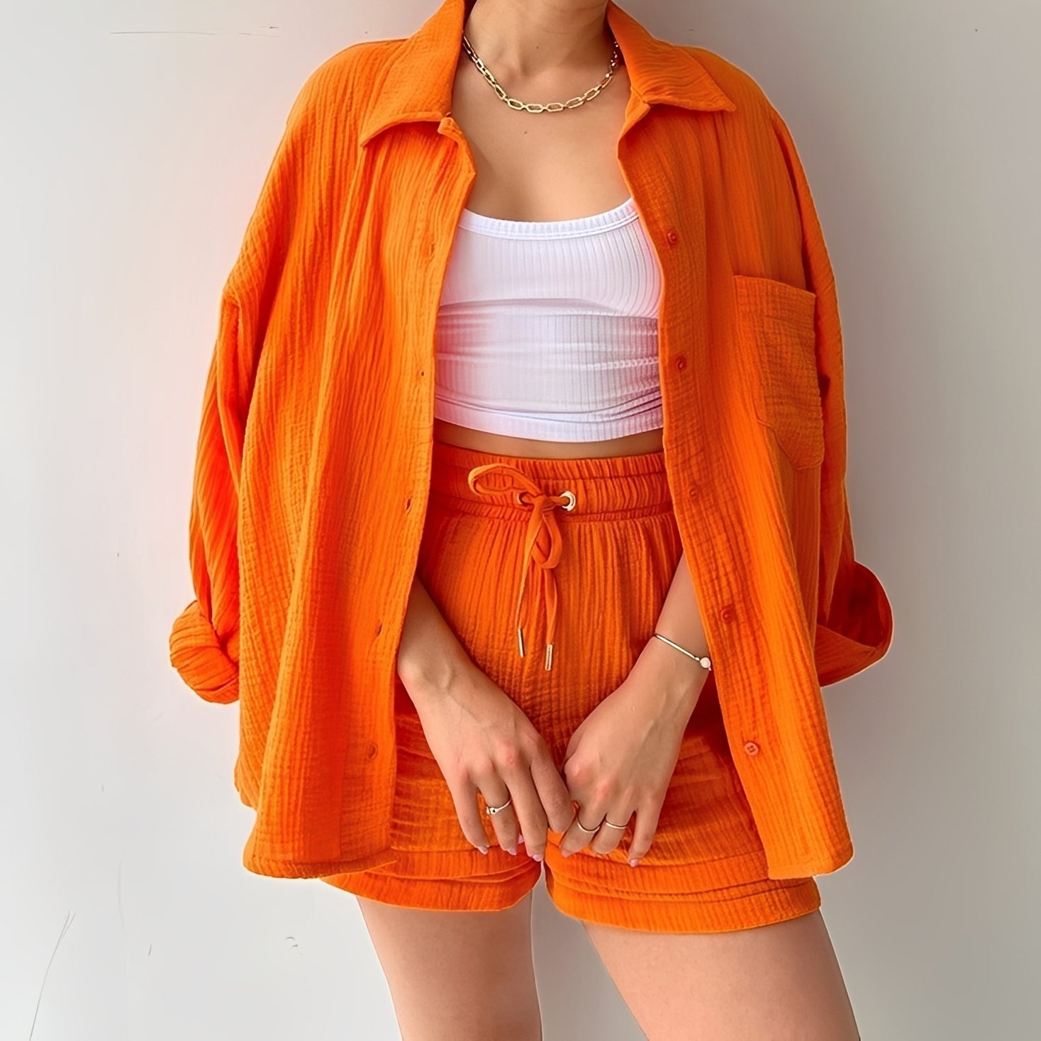 Julia - Bequemes Set mit Reverskragen und Hoher Taille für Damen