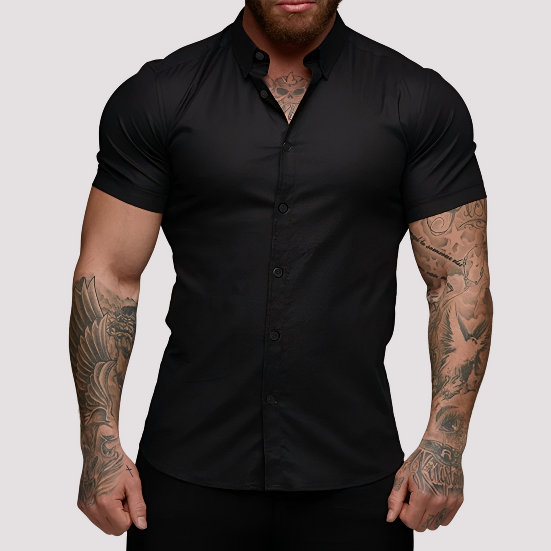 Oscar - Slim-Fit Kurzarm-Herrenhemd