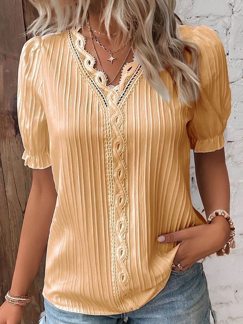 Kristina - Trendige Bluse mit V-Ausschnitt für Damen