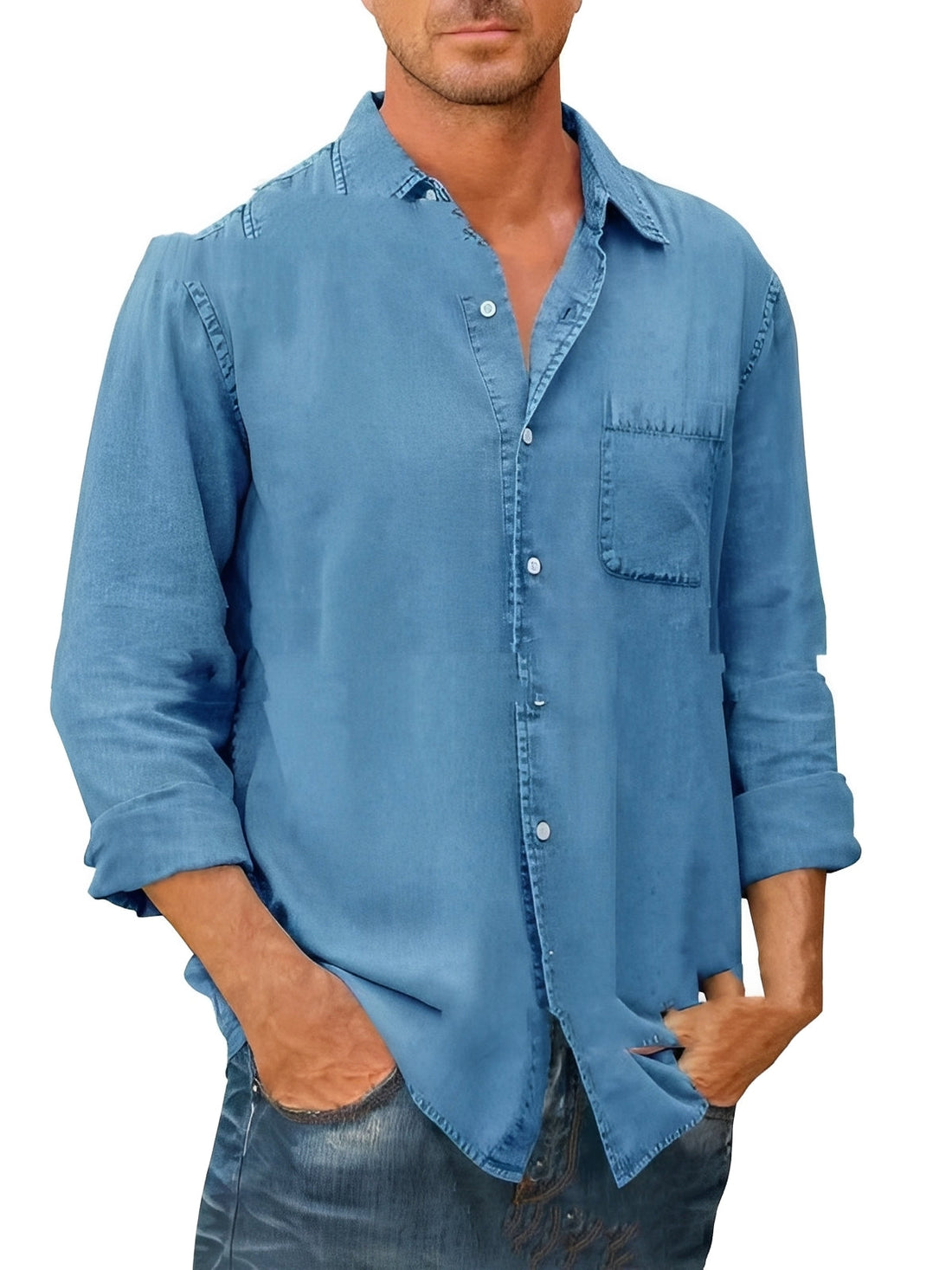 Alfie - Langarmhemd mit gewaschenem Look