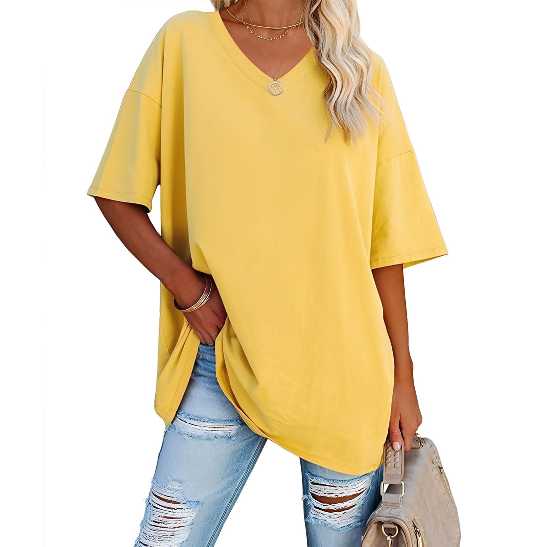 Caroline - Lässiges, locker geschnittenes Shirt mit V-Ausschnitt für Damen