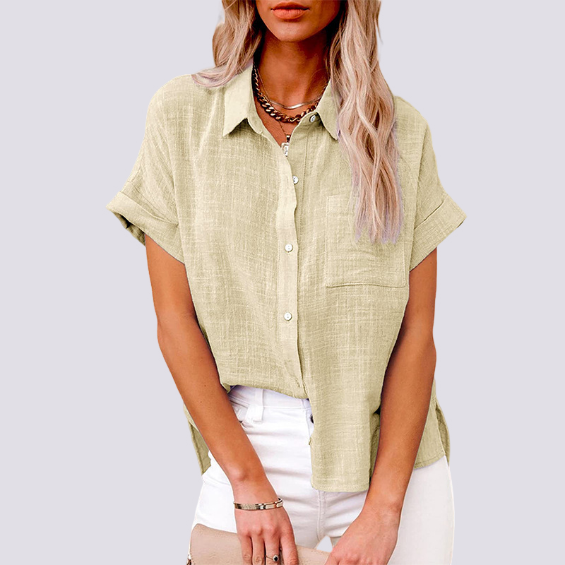 Nicole - Bluse mit kurzen Ärmeln und Tasche