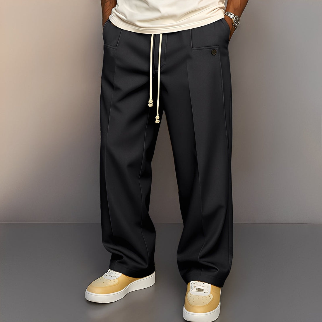 Henri - Weite Herrenhose mit Kordelzug