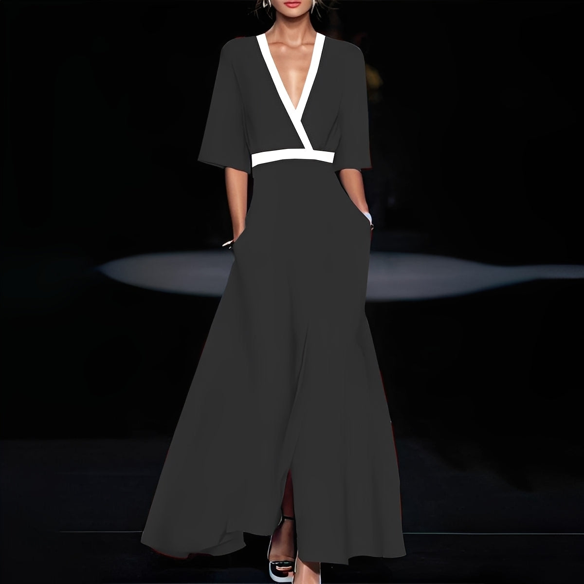 Debora - Langes Kleid mit Blumenmuster für Damen