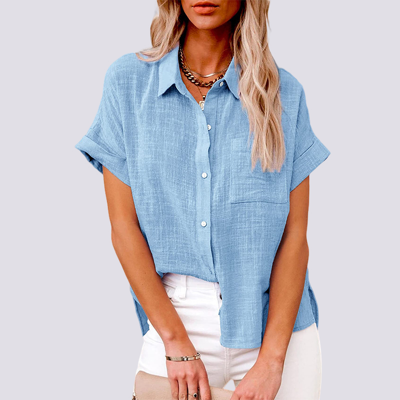 Nicole - Bluse mit kurzen Ärmeln und Tasche