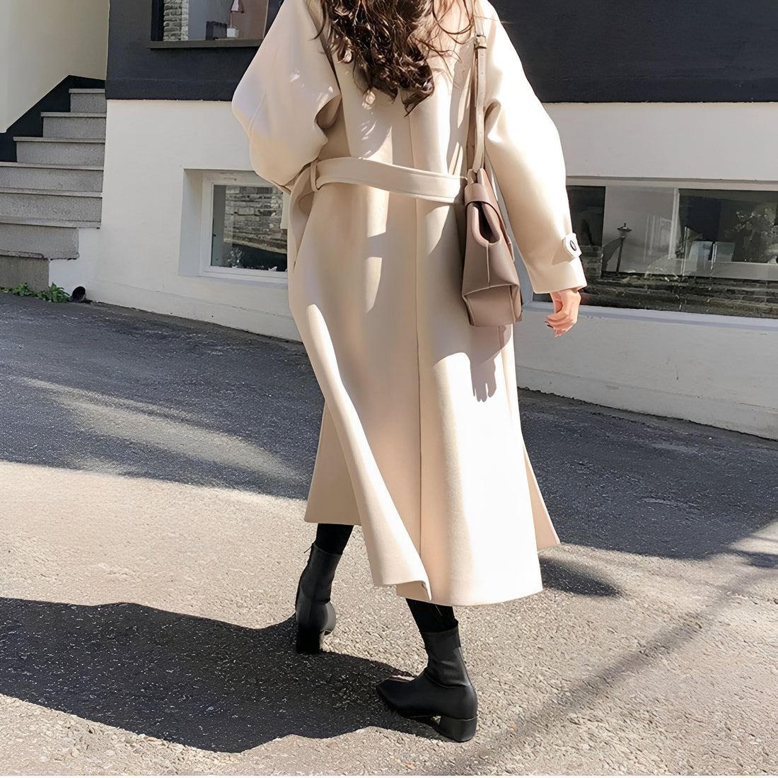 Bethany - Eleganter langer Wollmantel für Damen