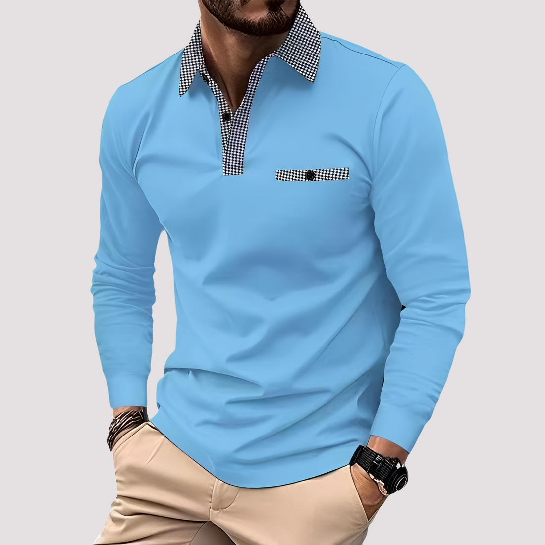 Aidan - Schickes Langarm-Poloshirt für Herren