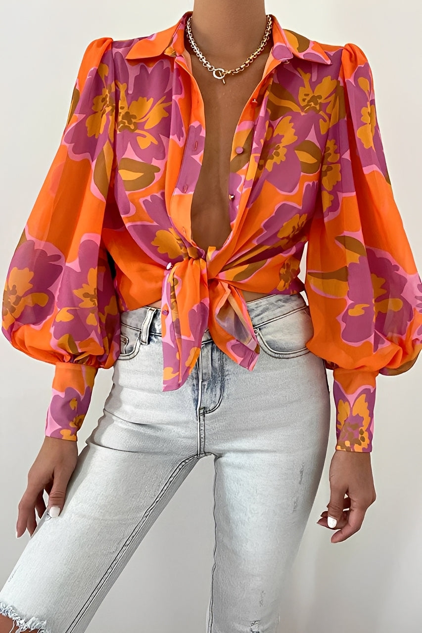 Carla - Schicke Bluse mit Laternenärmeln für Damen