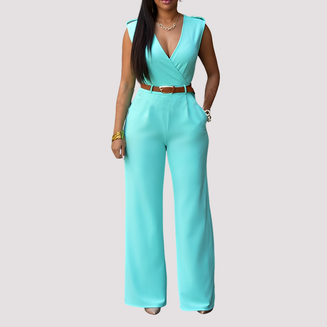 Esther - Eleganter Damen-Jumpsuit mit Gürtel