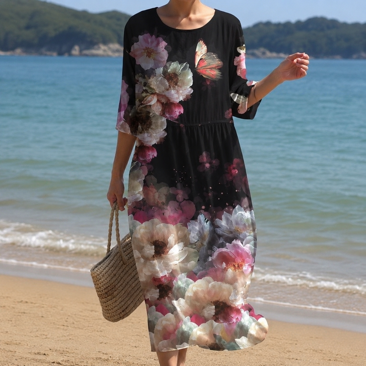 Miranda - Elegante Blumenkleider mit bedecktem Bauch