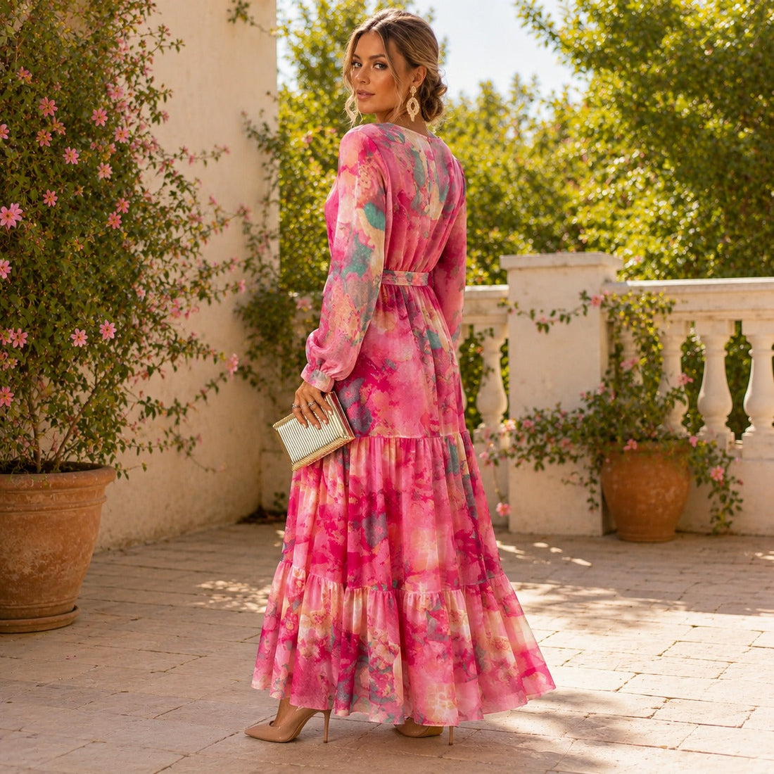 Carroll - Langes Kleid mit Blumenmuster