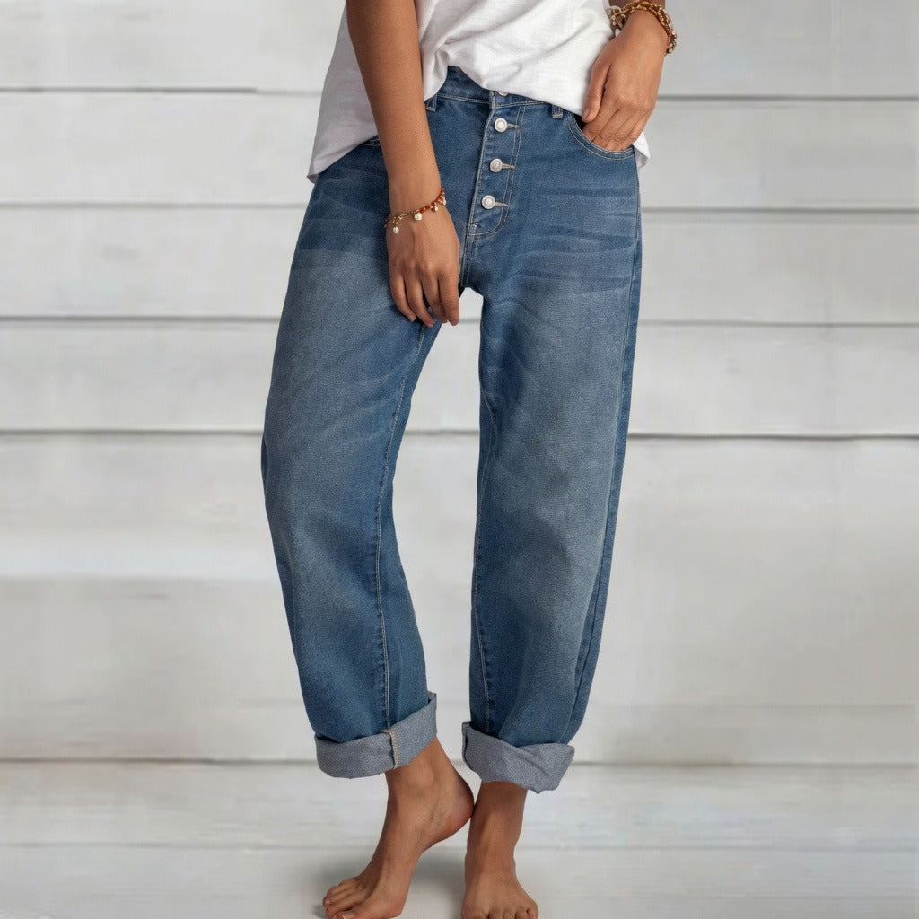 Kaden - Jeans mit hohem Taille und geradem Bein