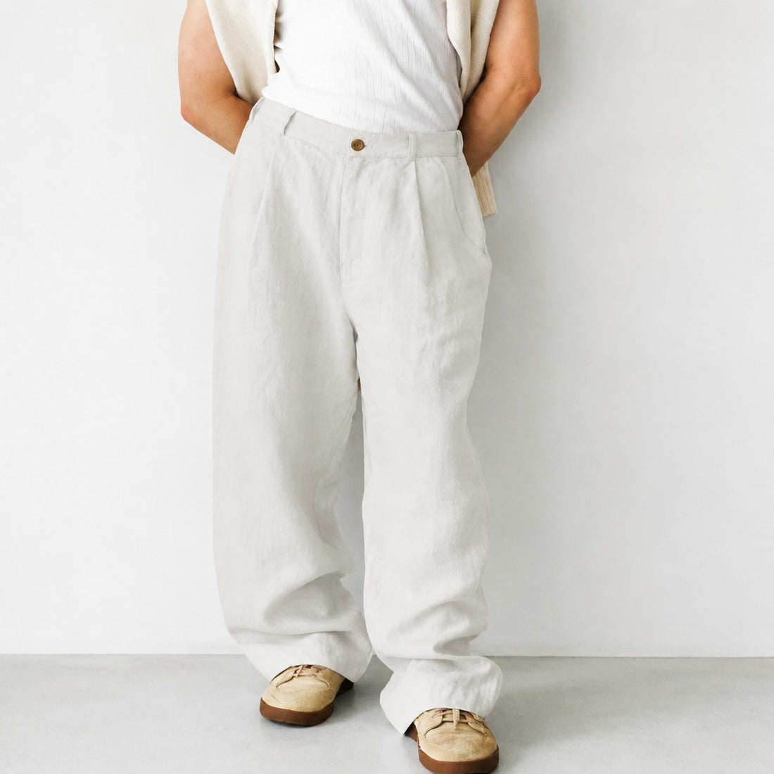 Hashim - Bequeme, weit geschnittene Bundfaltenhose
