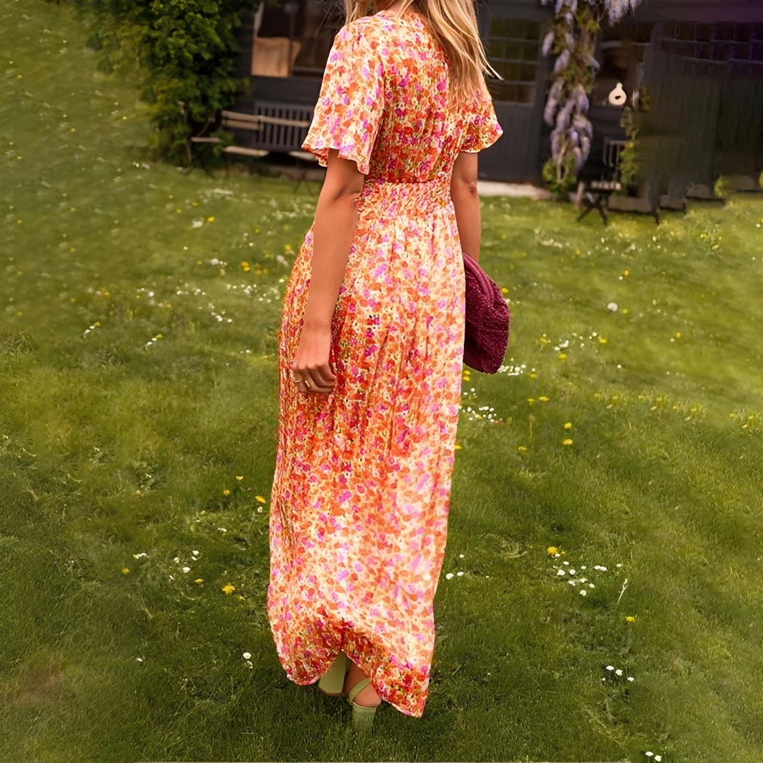 Ophelia - Elegantes V-Ausschnitt-Kleid