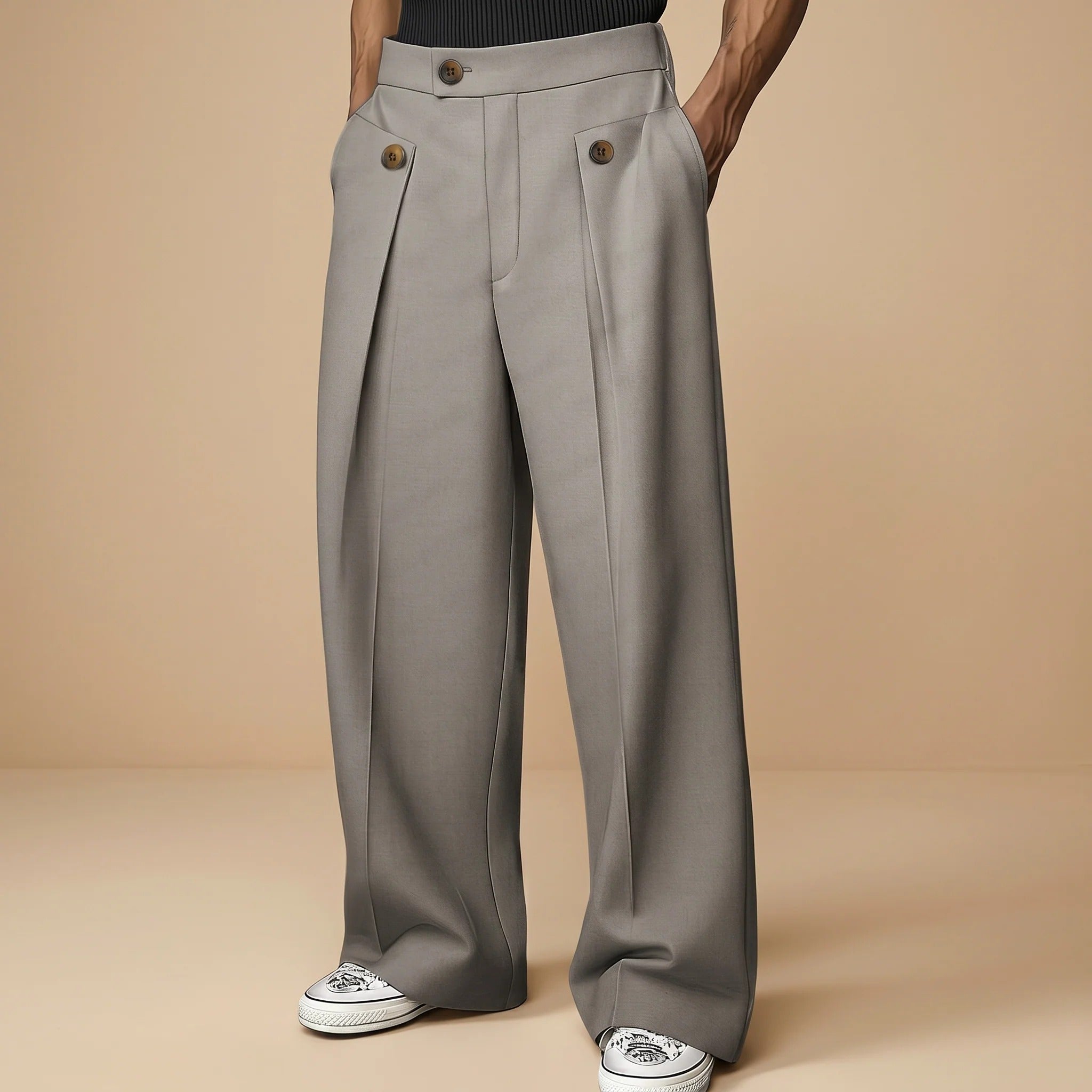 John - Modische Hose mit weitem Schnitt und hohem Bund