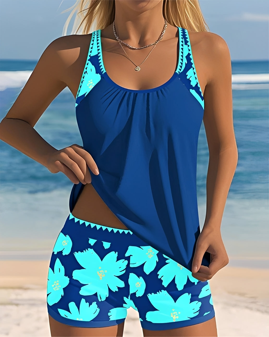 Mila - Tankini mit Blumendesign und Rundhals