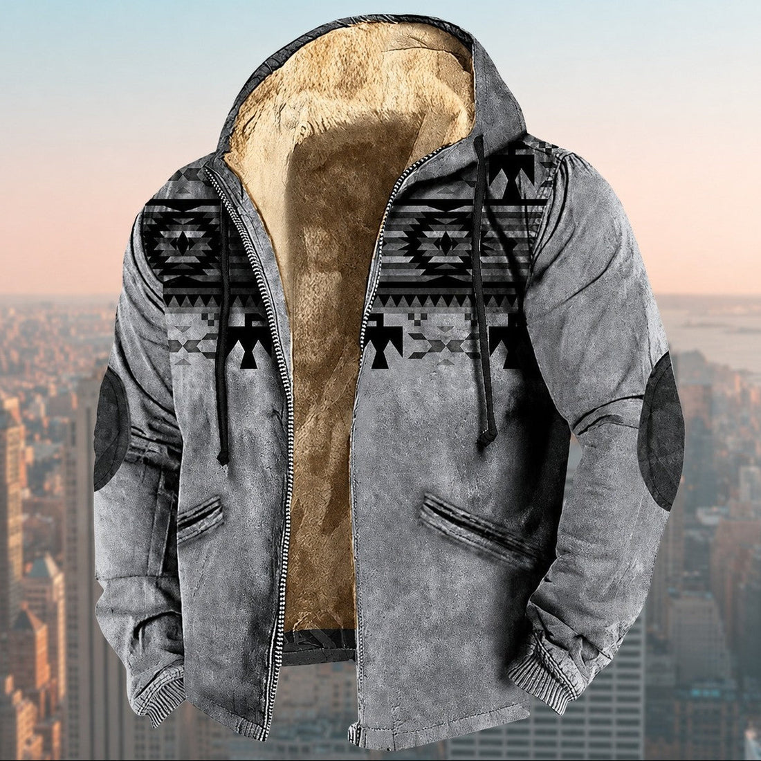 Laszlo - Kapuzenjacke mit Tribal-Muster für Herren