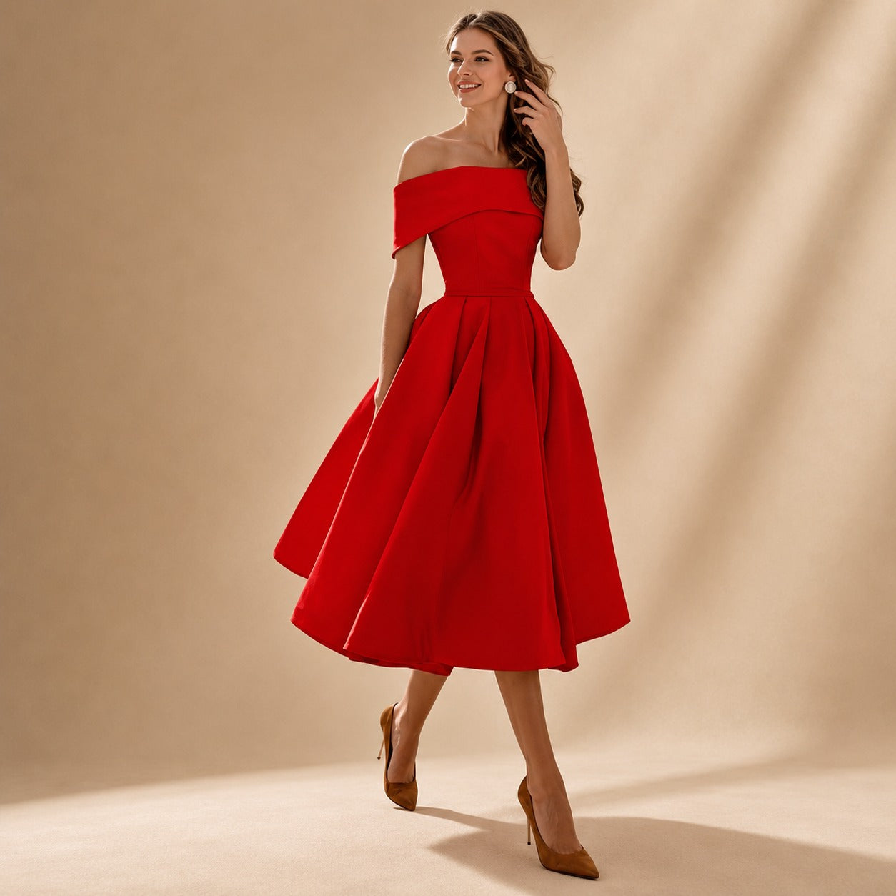 Erika - Stilvolles Kleid mit freien Schultern