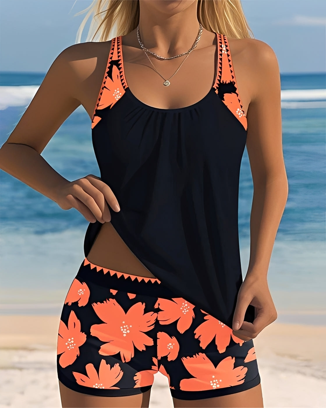 Mila - Tankini mit Blumendesign und Rundhals