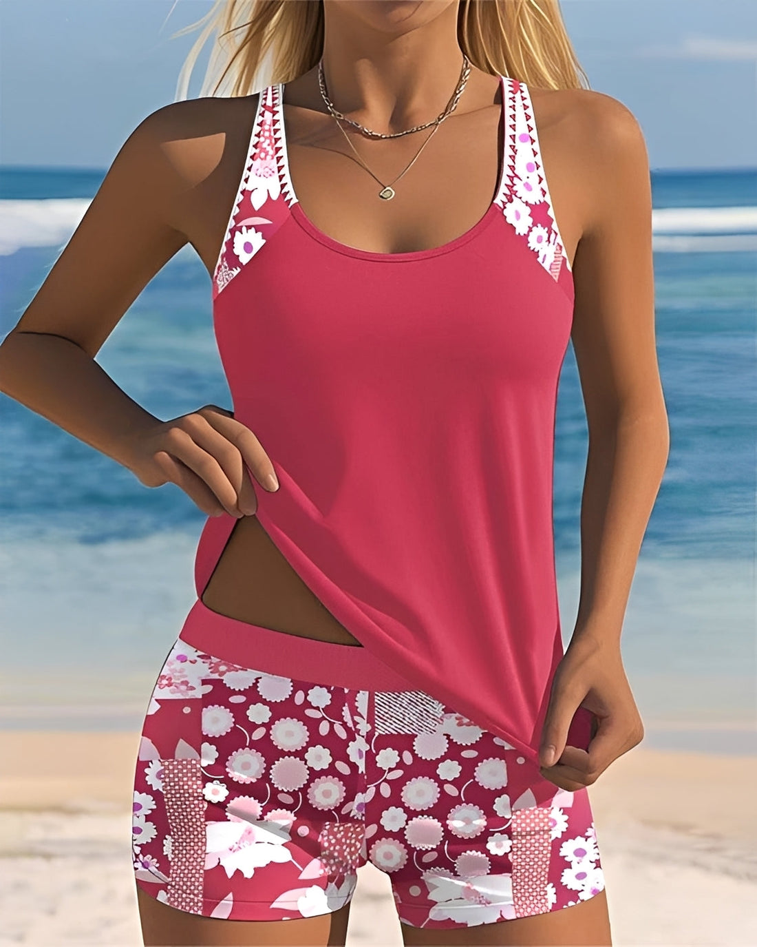 Tyrese - Modischer Tanktop-Badeanzug